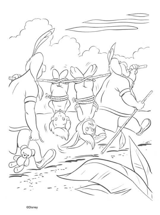 coloriage les enfants perdus captures par les indiens